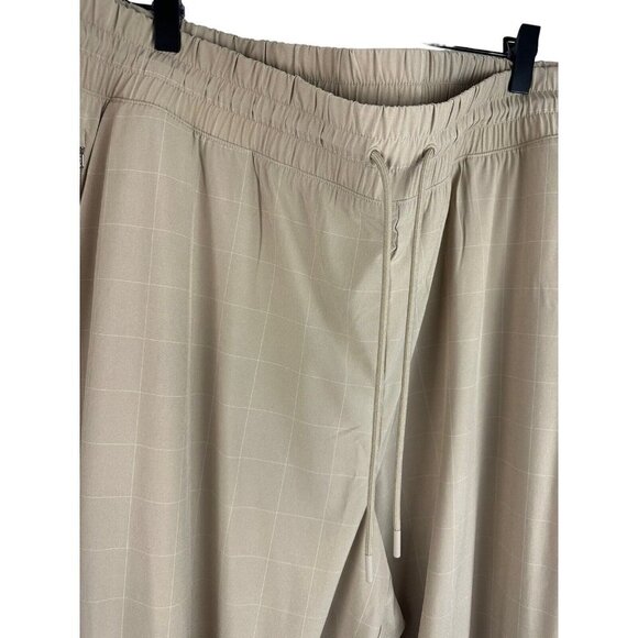 Athleta Womens Brooklyn Textured Jogger Pants Khaki Windowpane Size 24 NWT $98 - Picture 2 of 6